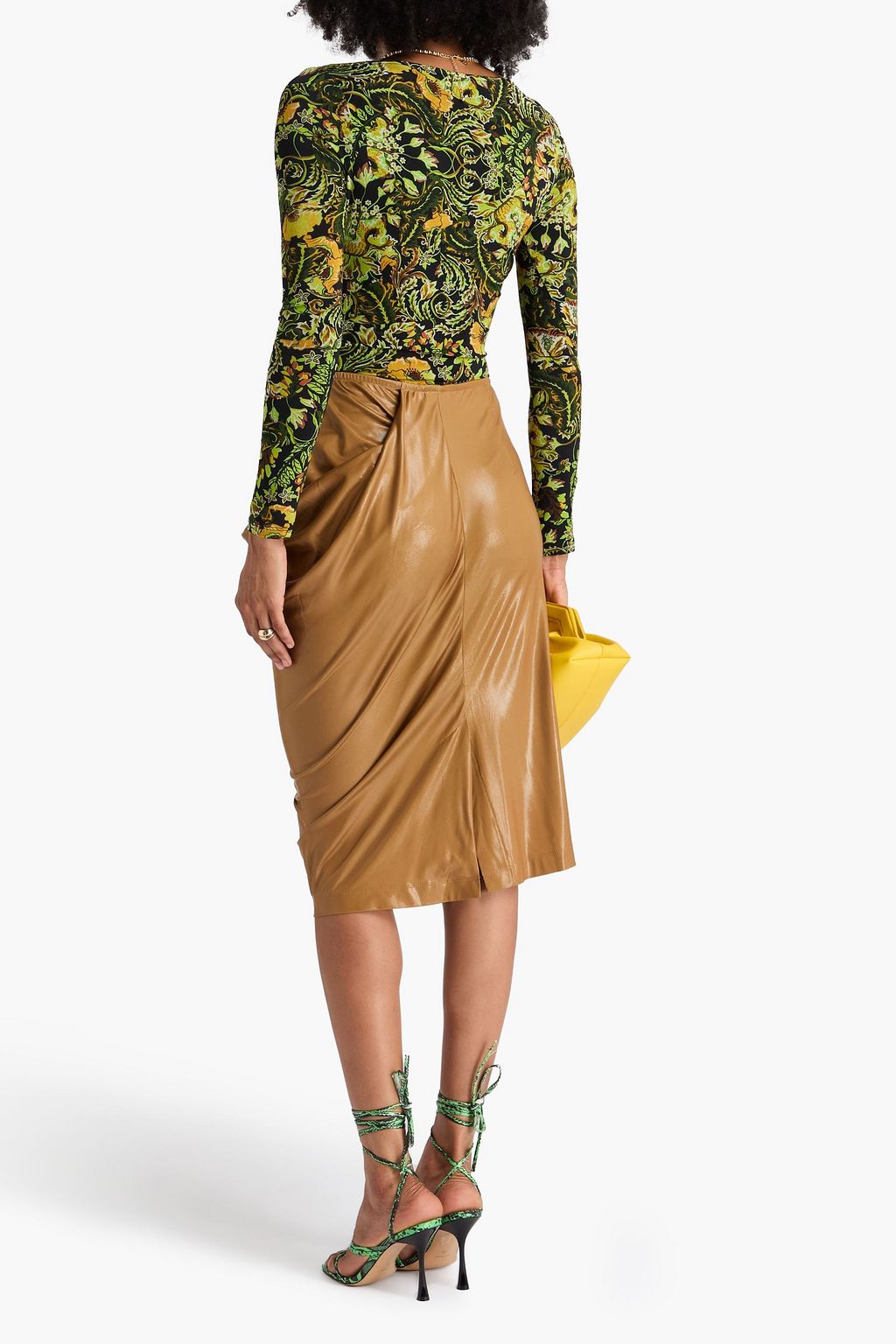 DRIES VAN NOTEN بلوزة من جيرسي مطاطي بنمط ملتف مزينة بطبعة الأزهار