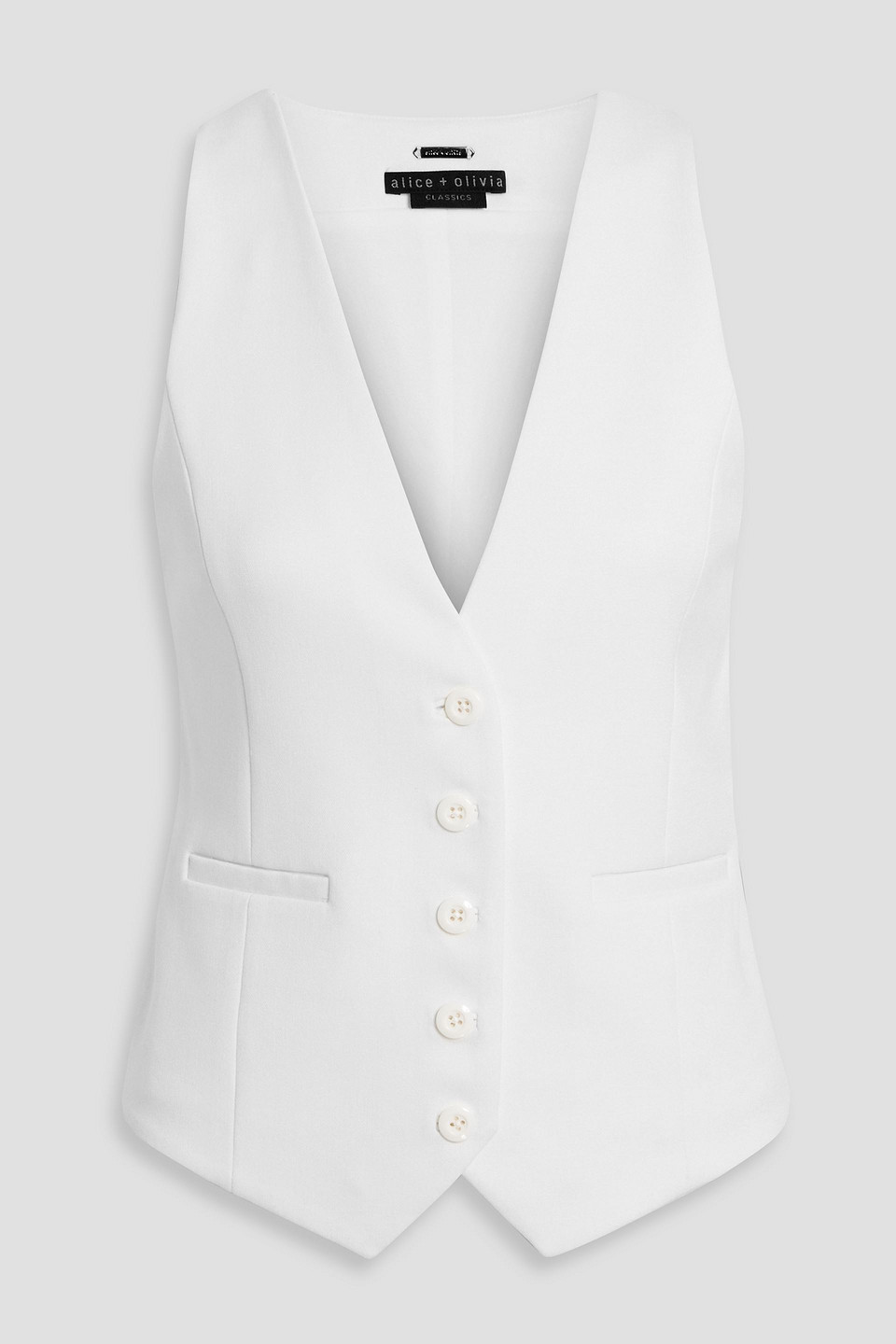 Alice And Olivia Mazie Crepe Vest In White