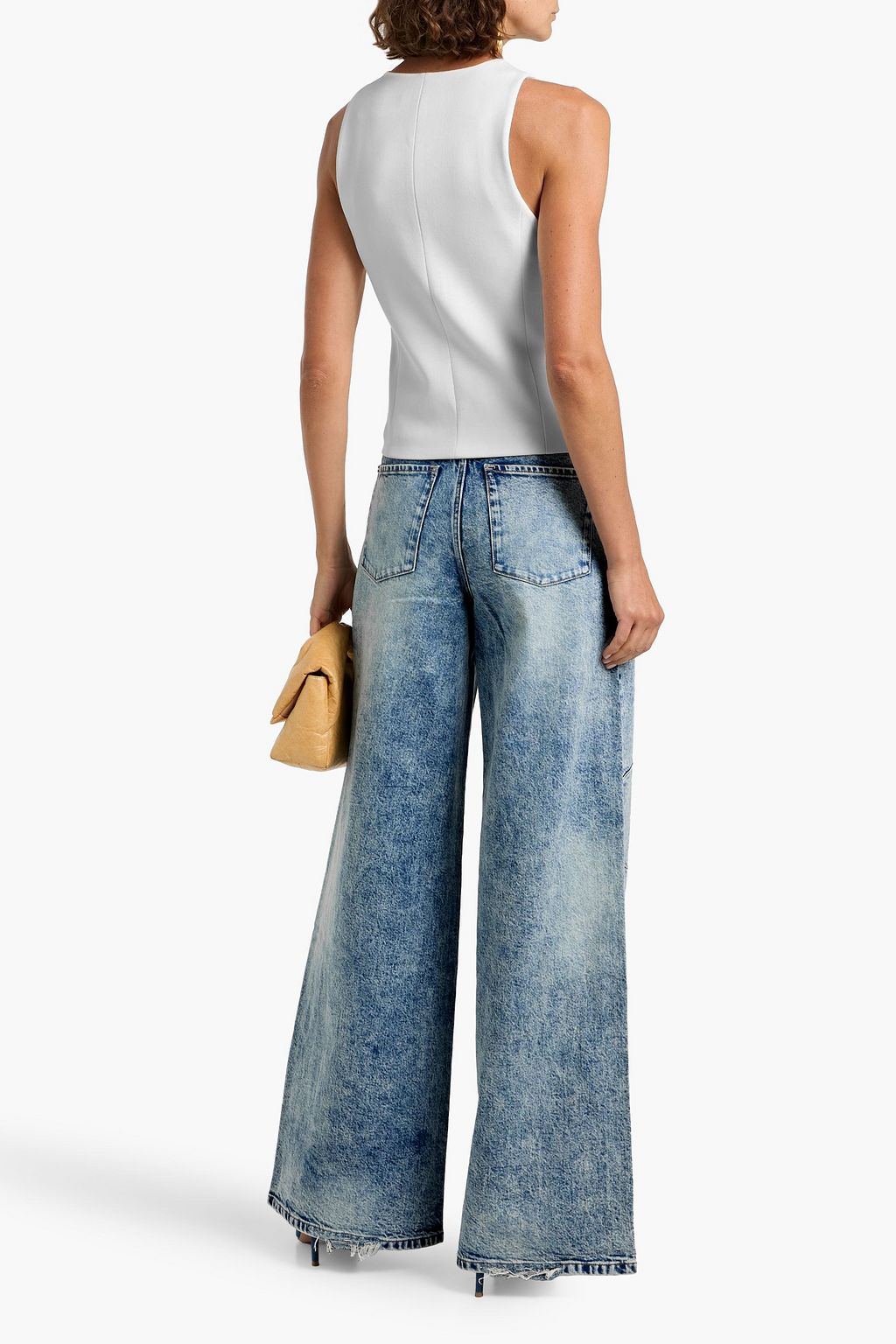 ALICE + OLIVIA JEANS Harlow acid-wash high-rise wide-leg jeans