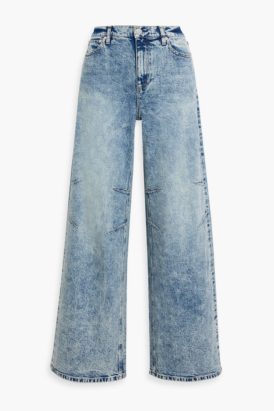 Harlow acid-wash high-rise wide-leg jeans