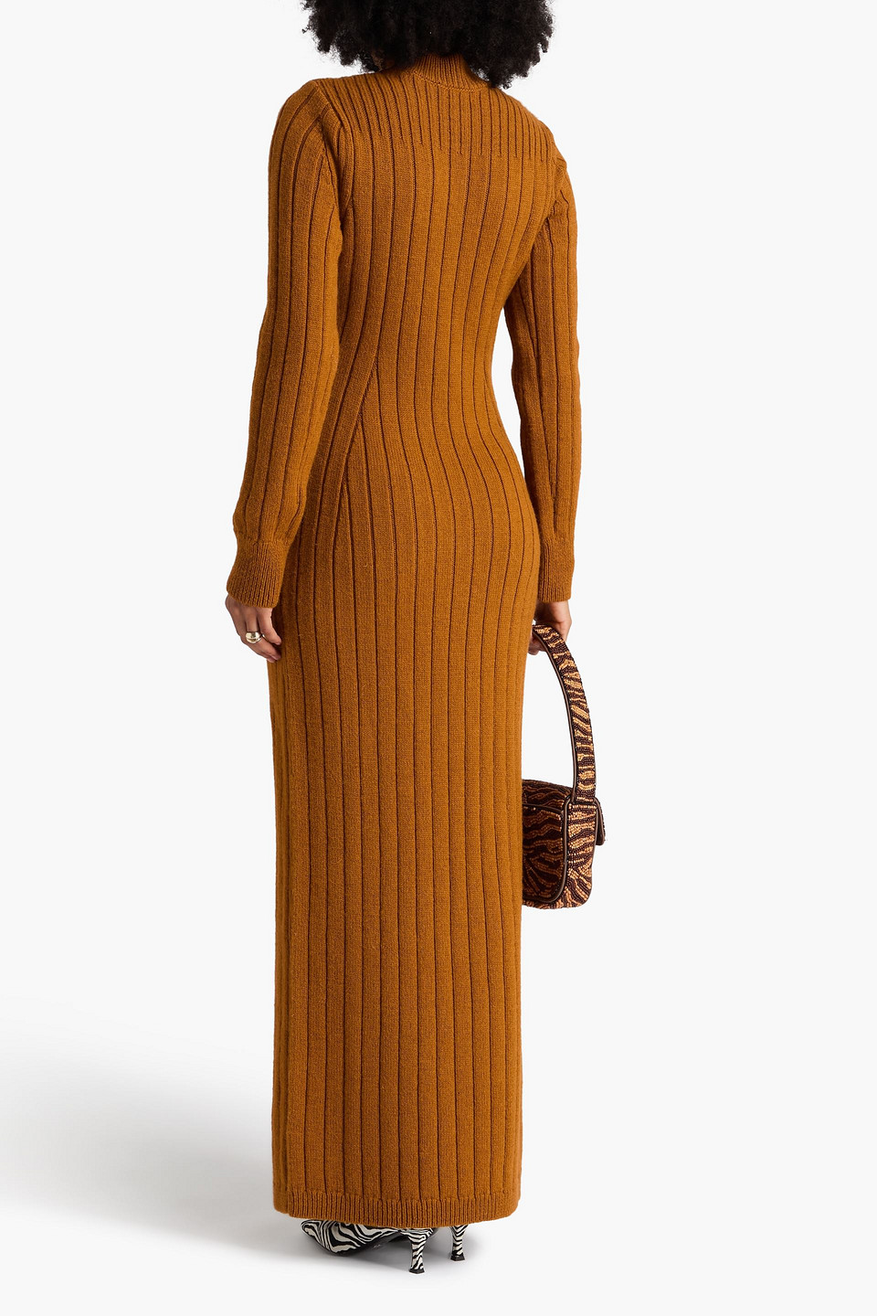  Dries Van Noten - Teagan Maxikleid Aus Gerippter Wolle - Braun - Xs 