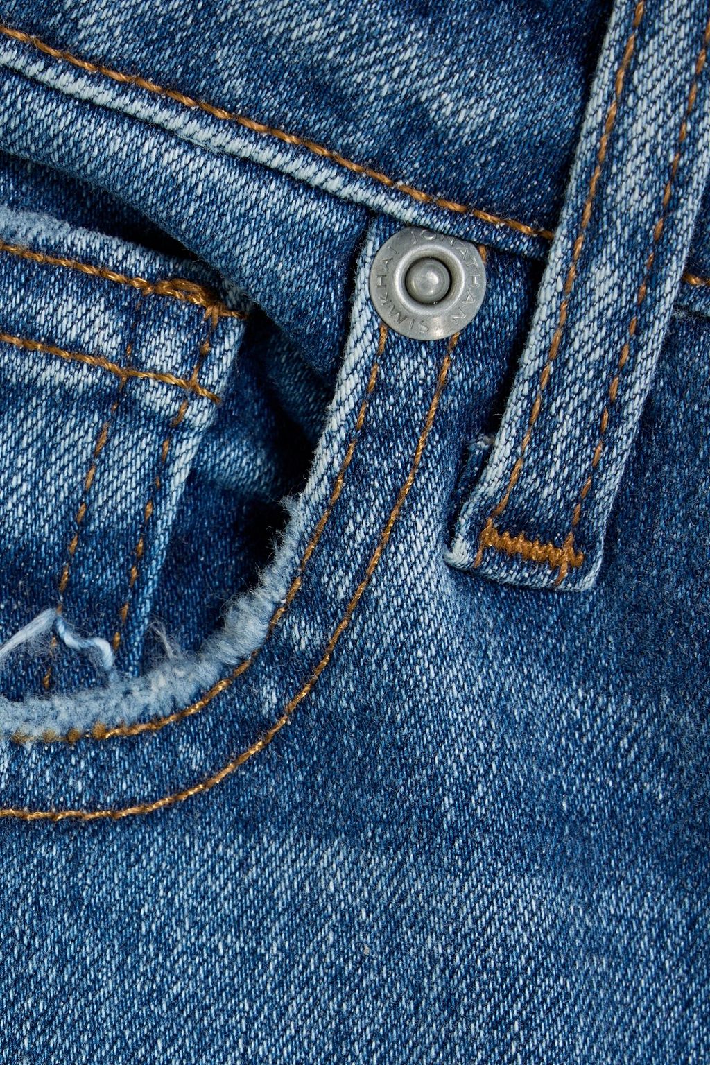 SIMKHAI River distressed high-rise straight-leg jeans
