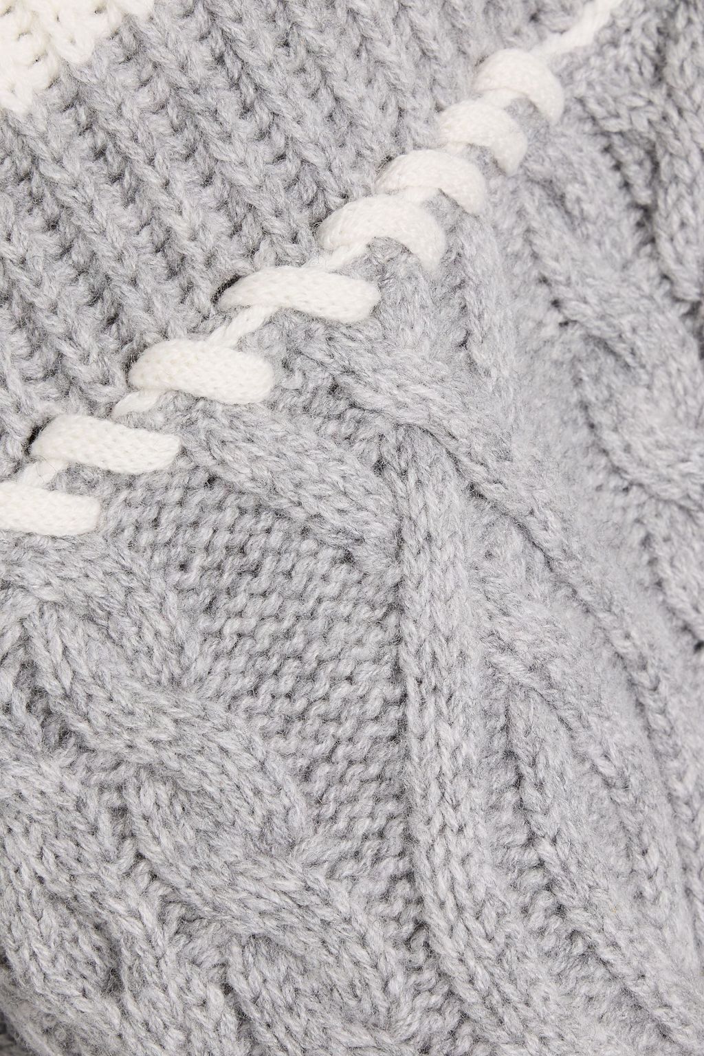SIMKHAI Maggi ribbed and cable-knit wool and cashmere-blend turtleneck sweater