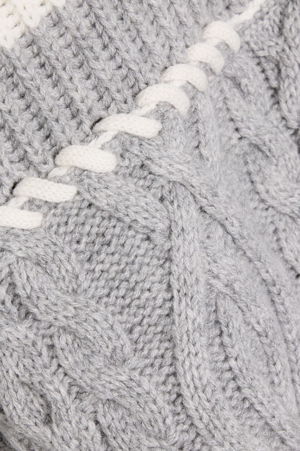 Simkhai Maggi Ribbed And Cable-knit Wool And Cashmere-blend Turtleneck Sweater In Gray