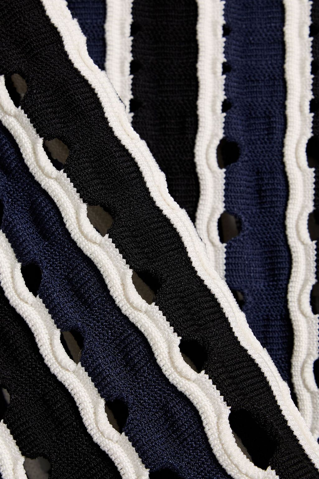 SIMKHAI Tiana cutout striped knitted top