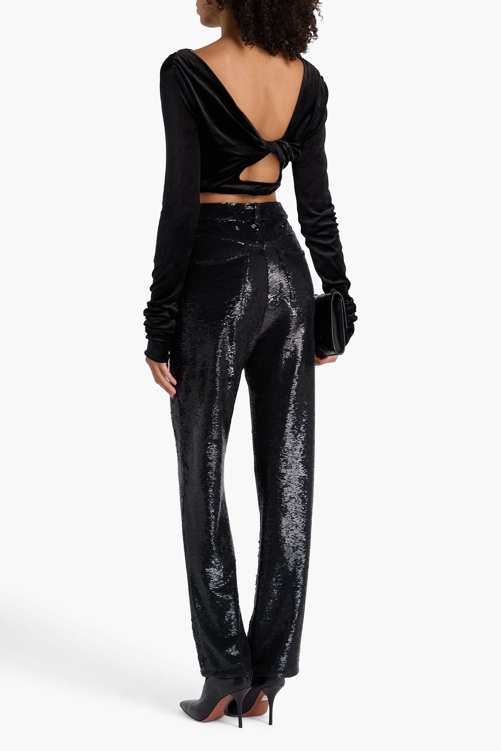 RICK OWENS LILIES 벨벳 크롭 탑