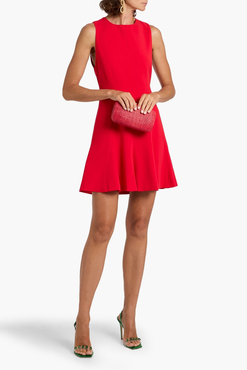 ALICE + OLIVIA Isa flared crepe mini dress
