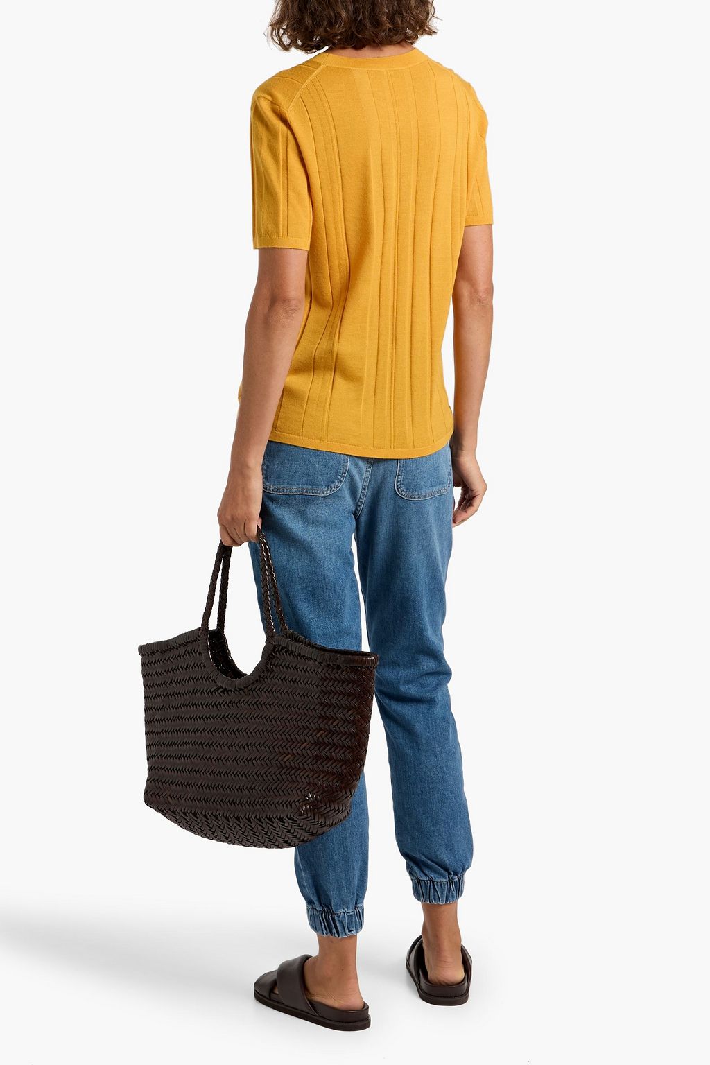 SIMKHAI Wiley cropped high-rise tapered jeans