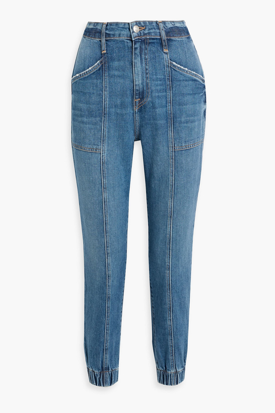 Simkhai Wiley Cropped High-rise Tapered Jeans In Blue