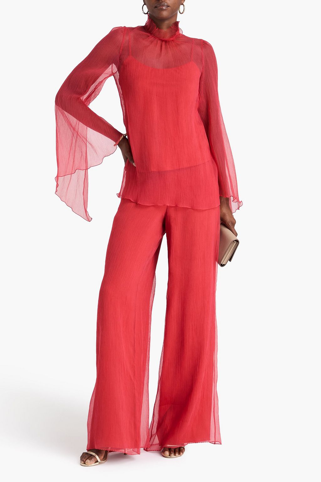 MAX MARA Bluse „Maniero“ aus Seidenkrepon mit Rüschen