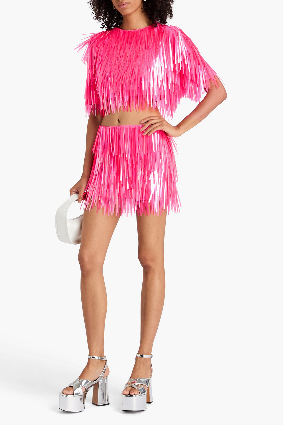  Sportmax - Minirock „gabo“ Aus Stretch-mesh Mit Pailletten - Pink - It 40 