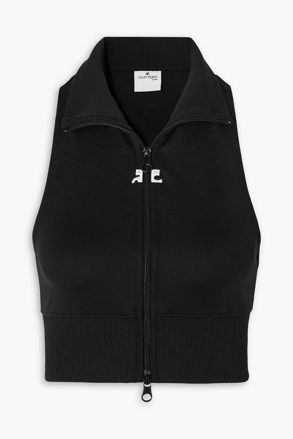 Courrèges Cropped Jersey Vest In Black