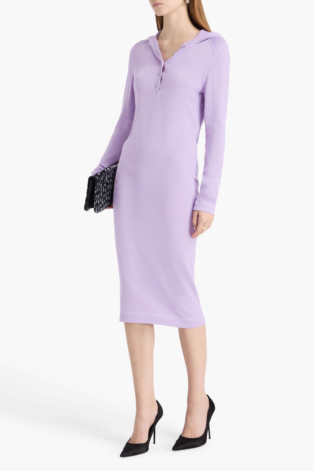 TOM FORD Cashmere and silk-blend hooded midi dress