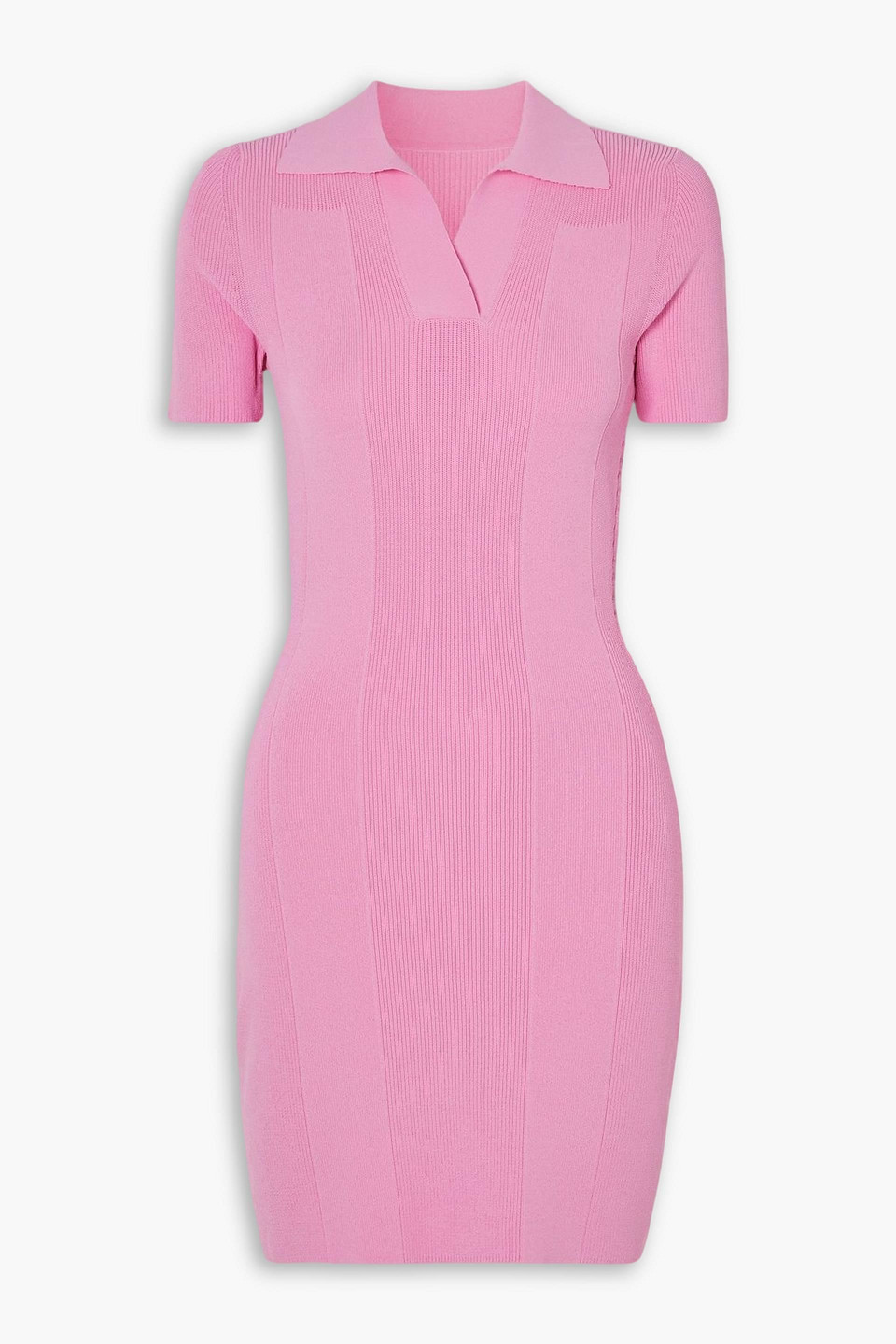 Jacquemus Ribbed-knit Mini Dress In Pink