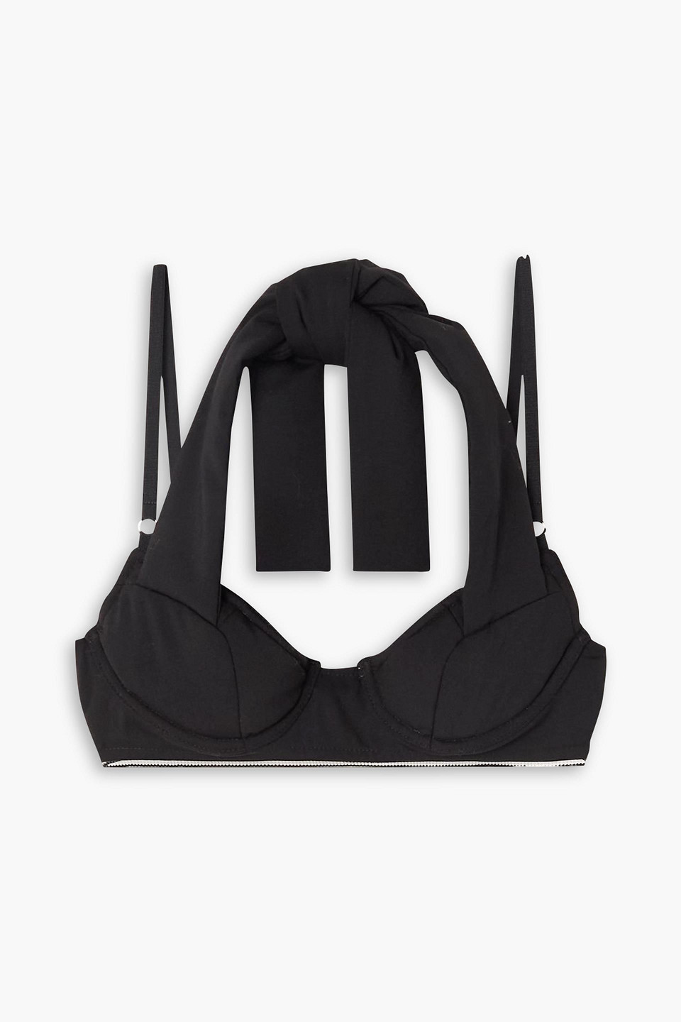 Jacquemus Cuscinu Wool-blend Halterneck Bra Top In Black