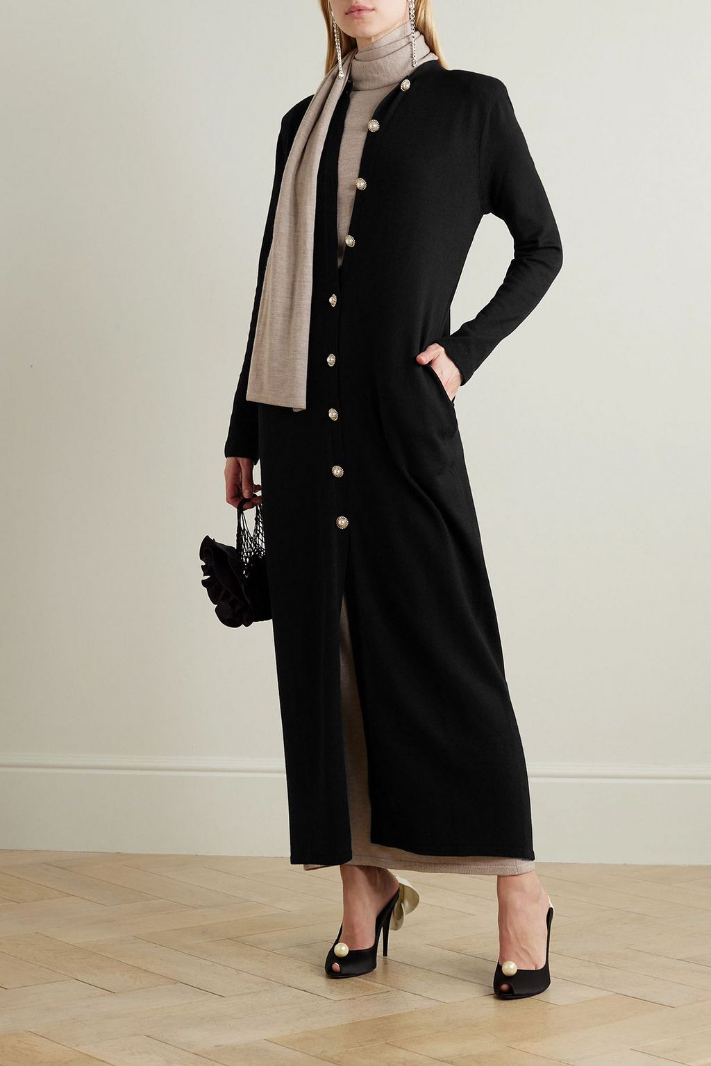 MAGDA BUTRYM Embellished wool, silk and cashmere-blend cardigan
