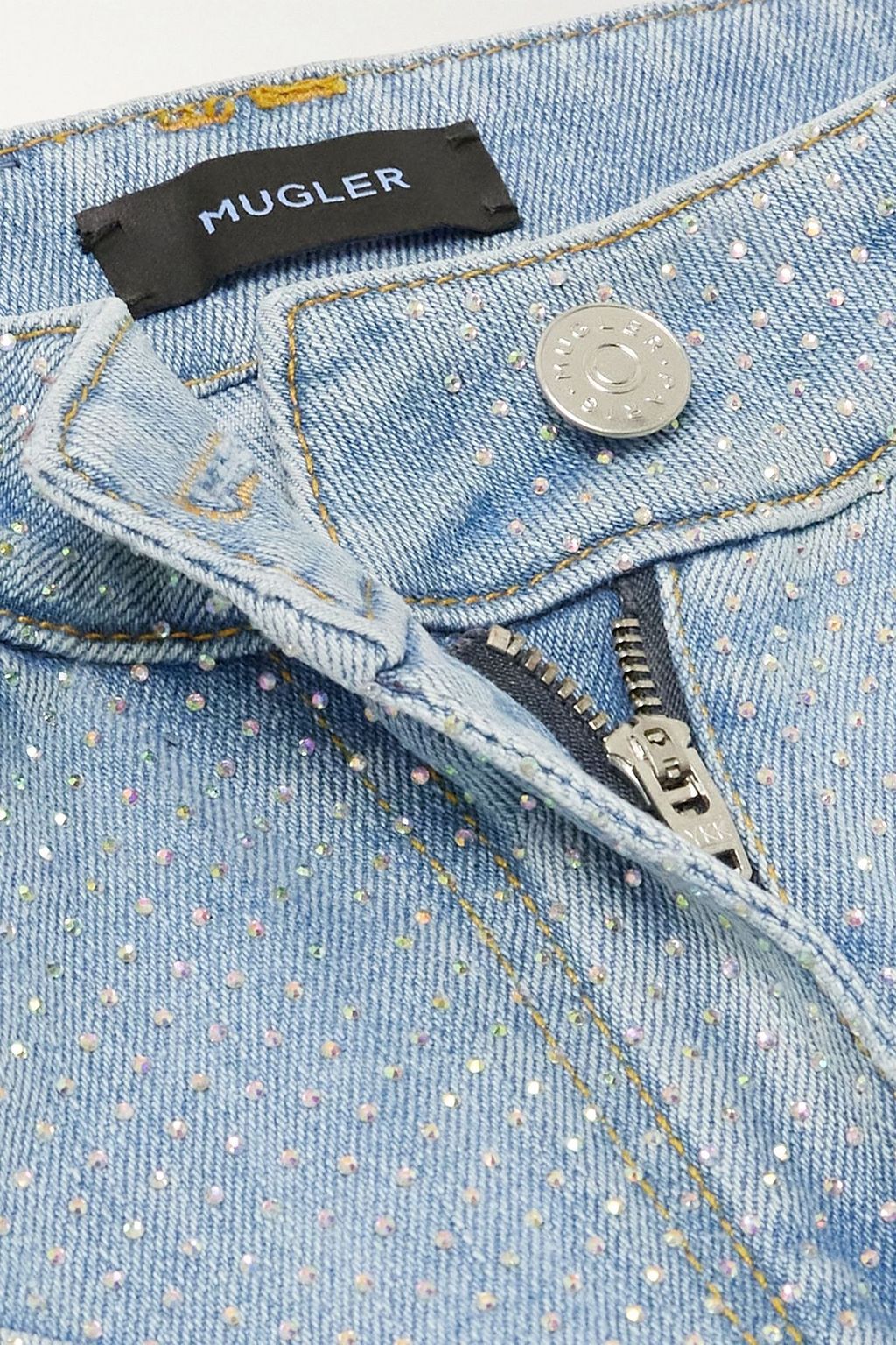 MUGLER Crystal-embellished flared jeans
