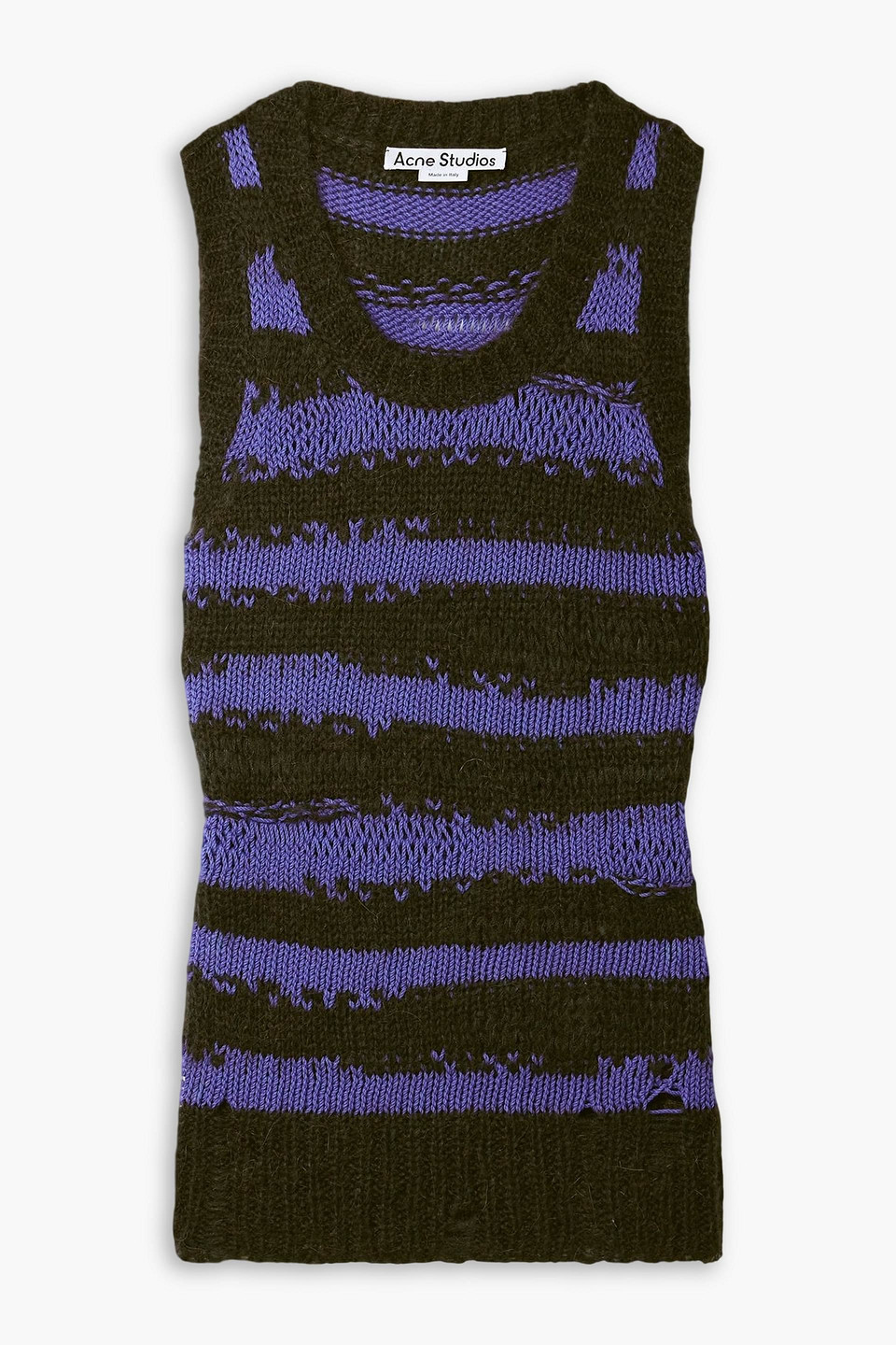 Acne Studios Striped Knitted Vest In Purple