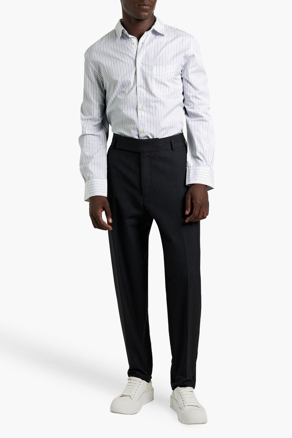 OFFICINE GÉNÉRALE Benoit striped cotton-jacquard shirt