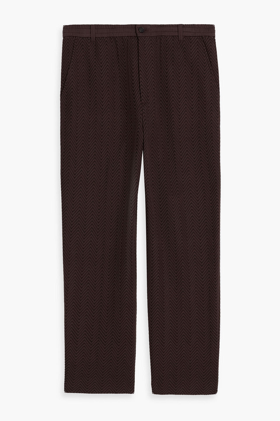 Missoni Tapered Crochet-knit Cotton-blend Drawstring Pants In Brown