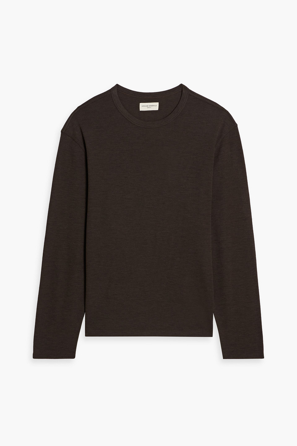Officine Generale Benny Wool-blend Sweater In Brown