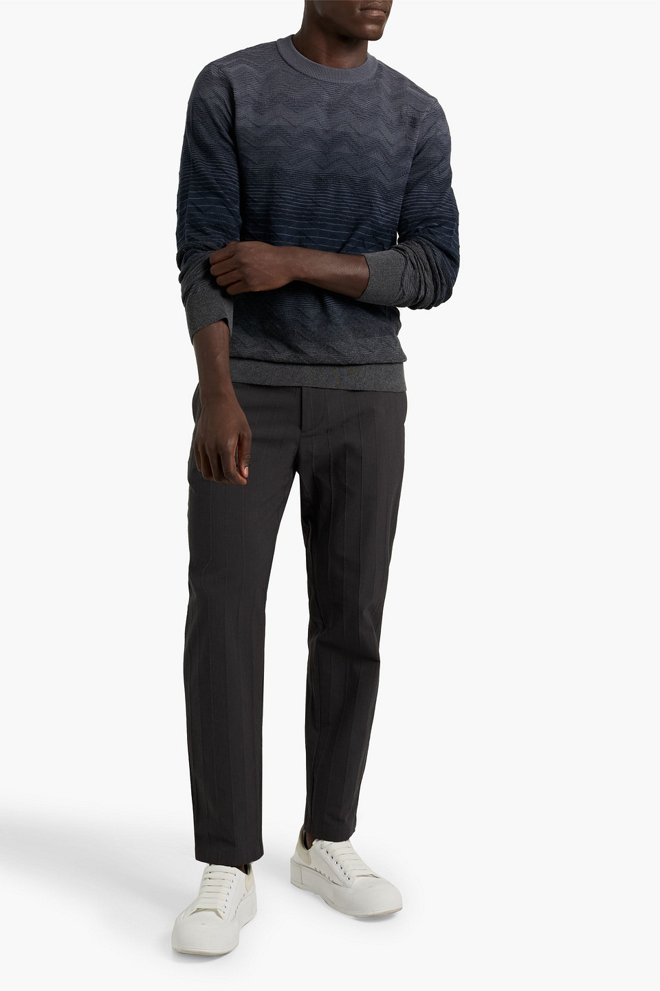 Missoni Space-dyed Cotton Sweater In Gray