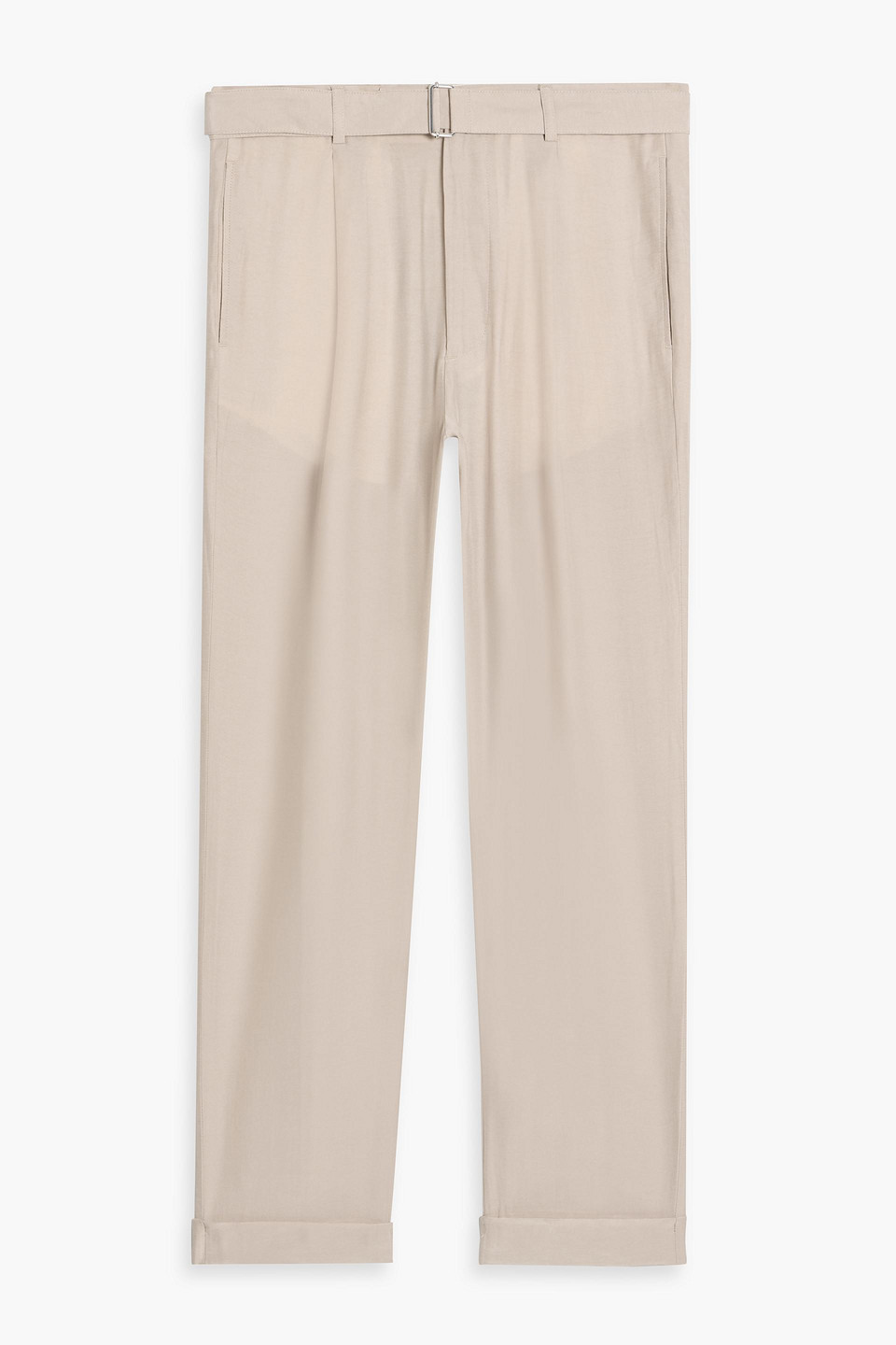 Officine Generale Hugo Tapered Belted Lyocell Pants In Multi