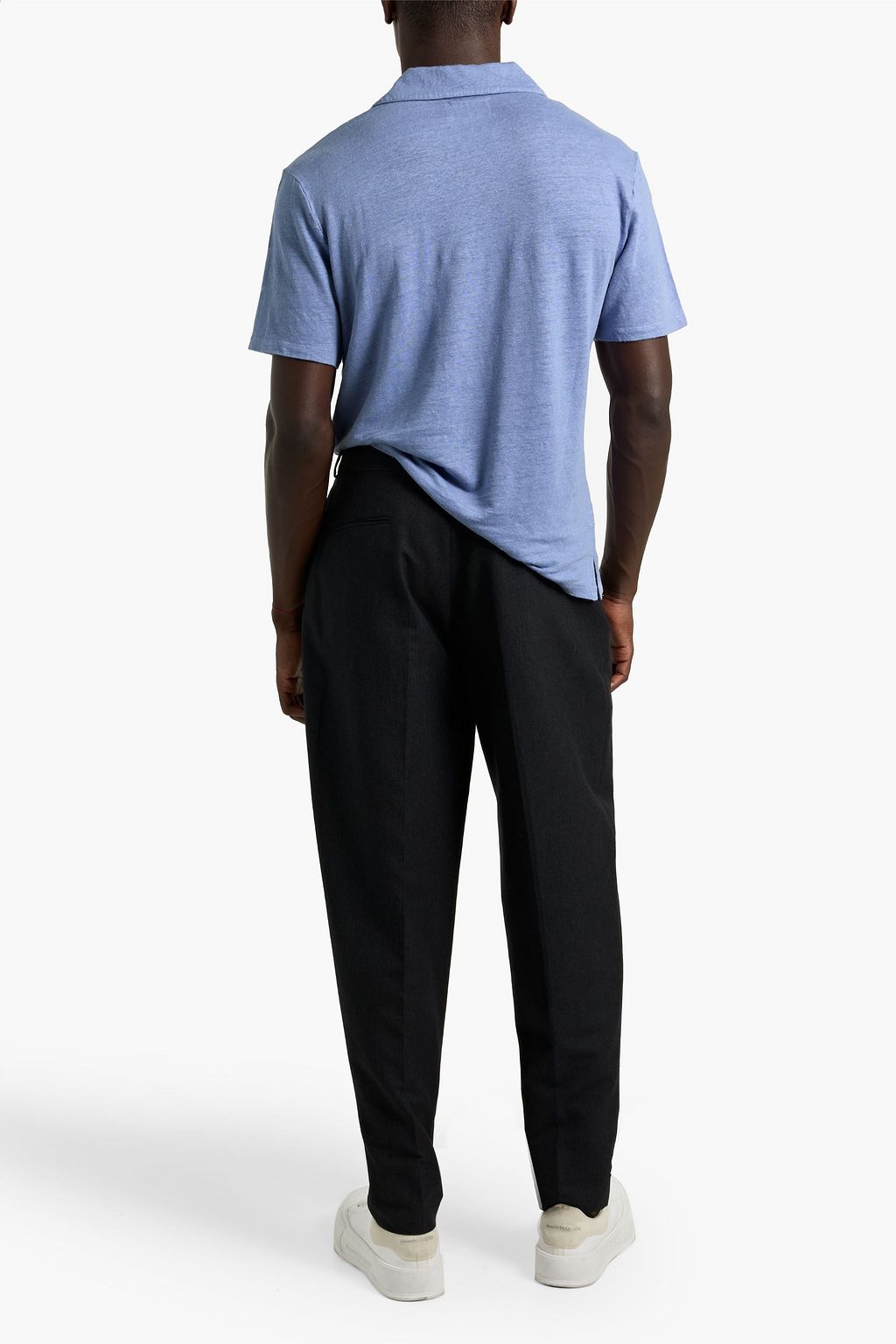 OFFICINE GÉNÉRALE Simon linen-blend jersey polo shirt