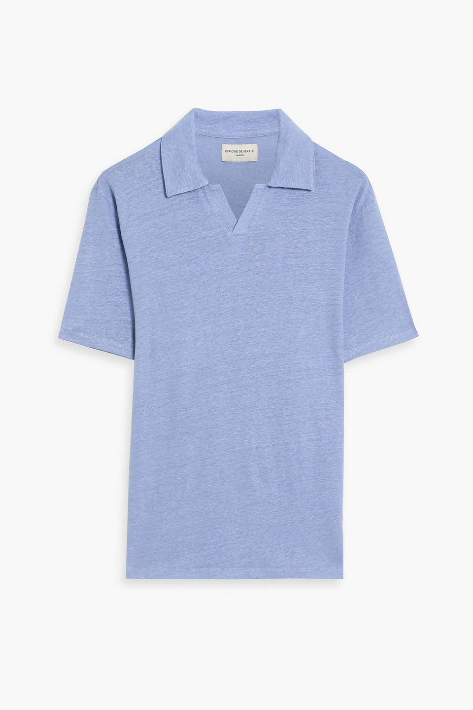Officine Générale Simon linen-blend jersey polo shirt