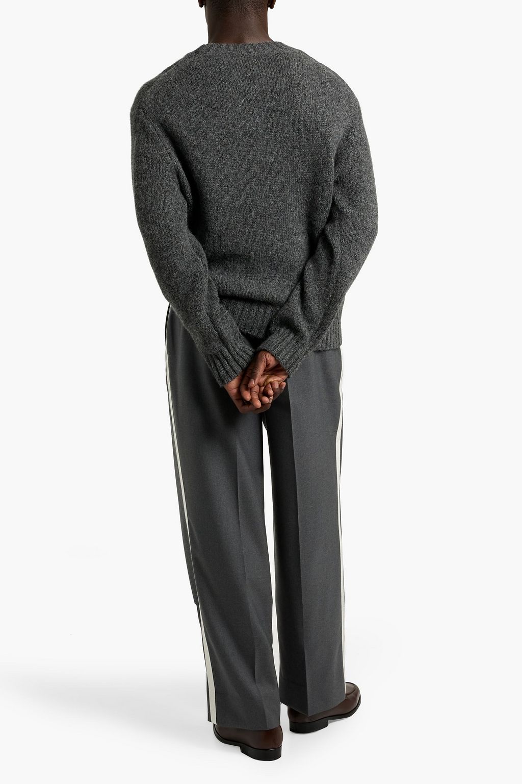 OFFICINE GÉNÉRALE Dinortan grosgrain-trimmed wool pants