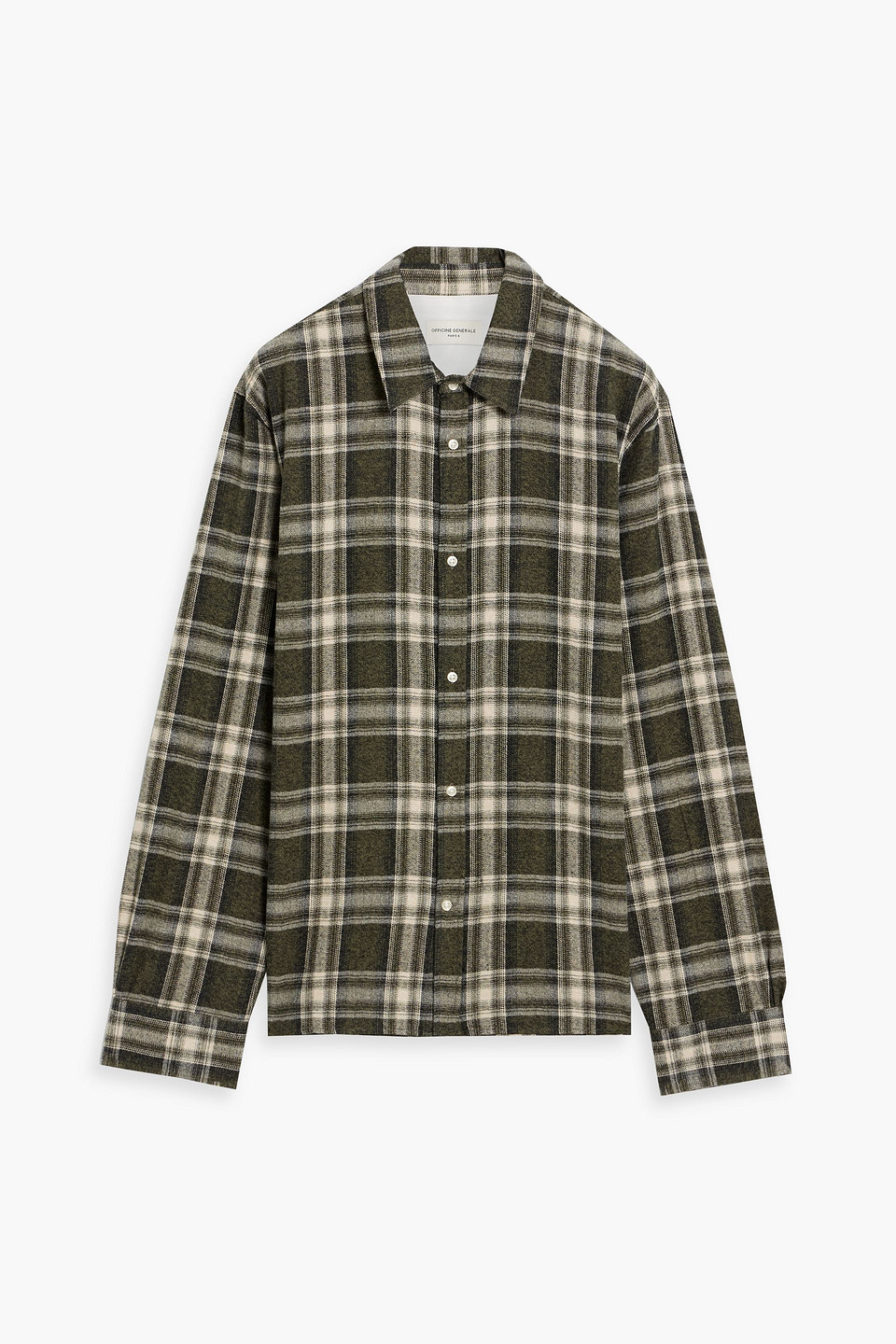Officine Generale Alex Checked Cotton-flannel Shirt In Green