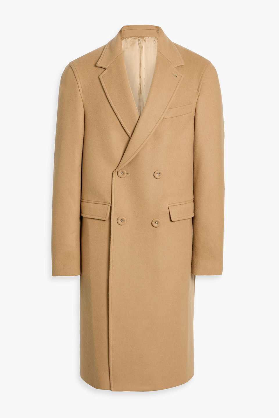 Officine Generale Lisandre Double-breasted Wool And Cashmere-blend Felt Coat In Yellow