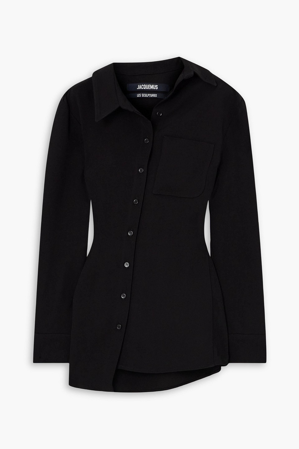 Jacquemus Pablo Asymmetric Cotton-poplin Shirt In Black