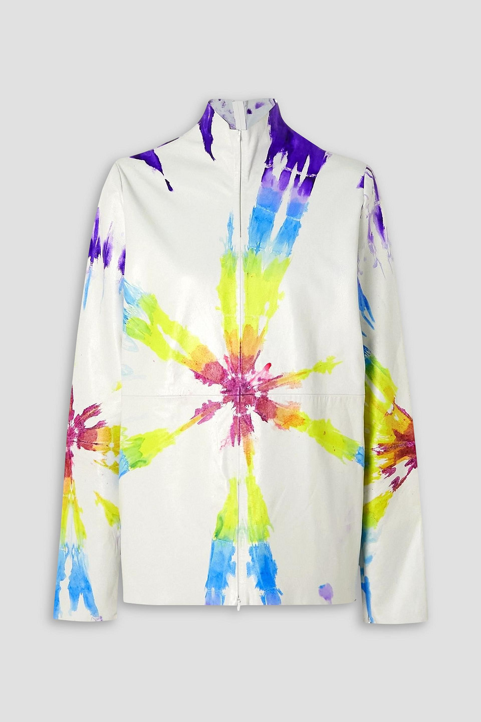 Conner Ives The Vanguard Tie-dyed Leather Jacket In Multi
