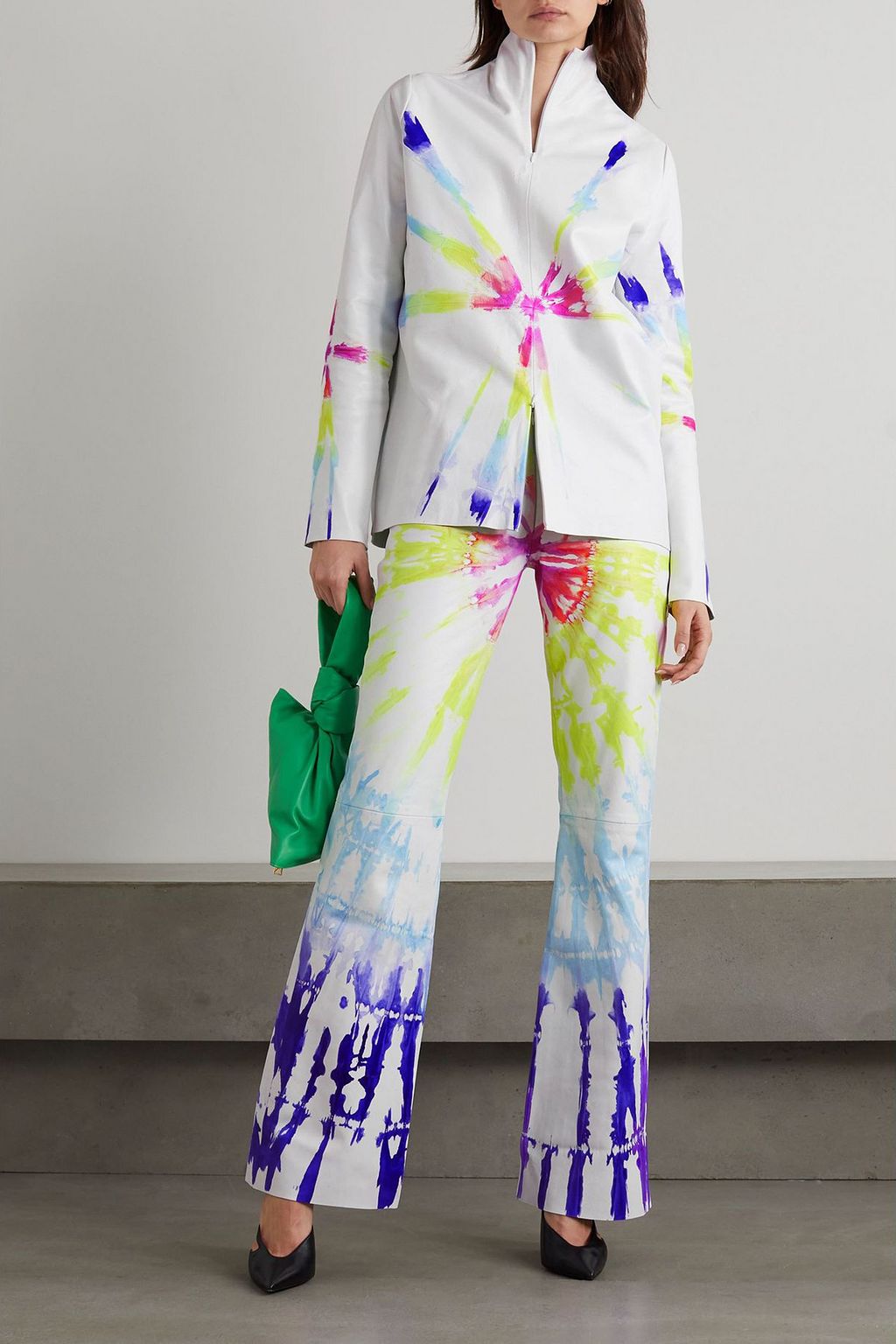 CONNER IVES Tie-dyed leather jacket
