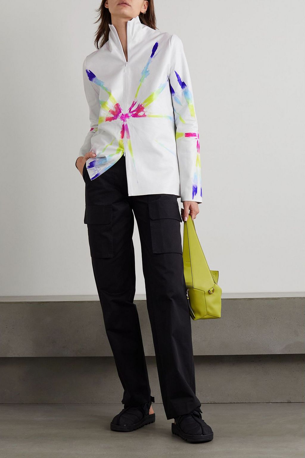 CONNER IVES Tie-dyed leather jacket