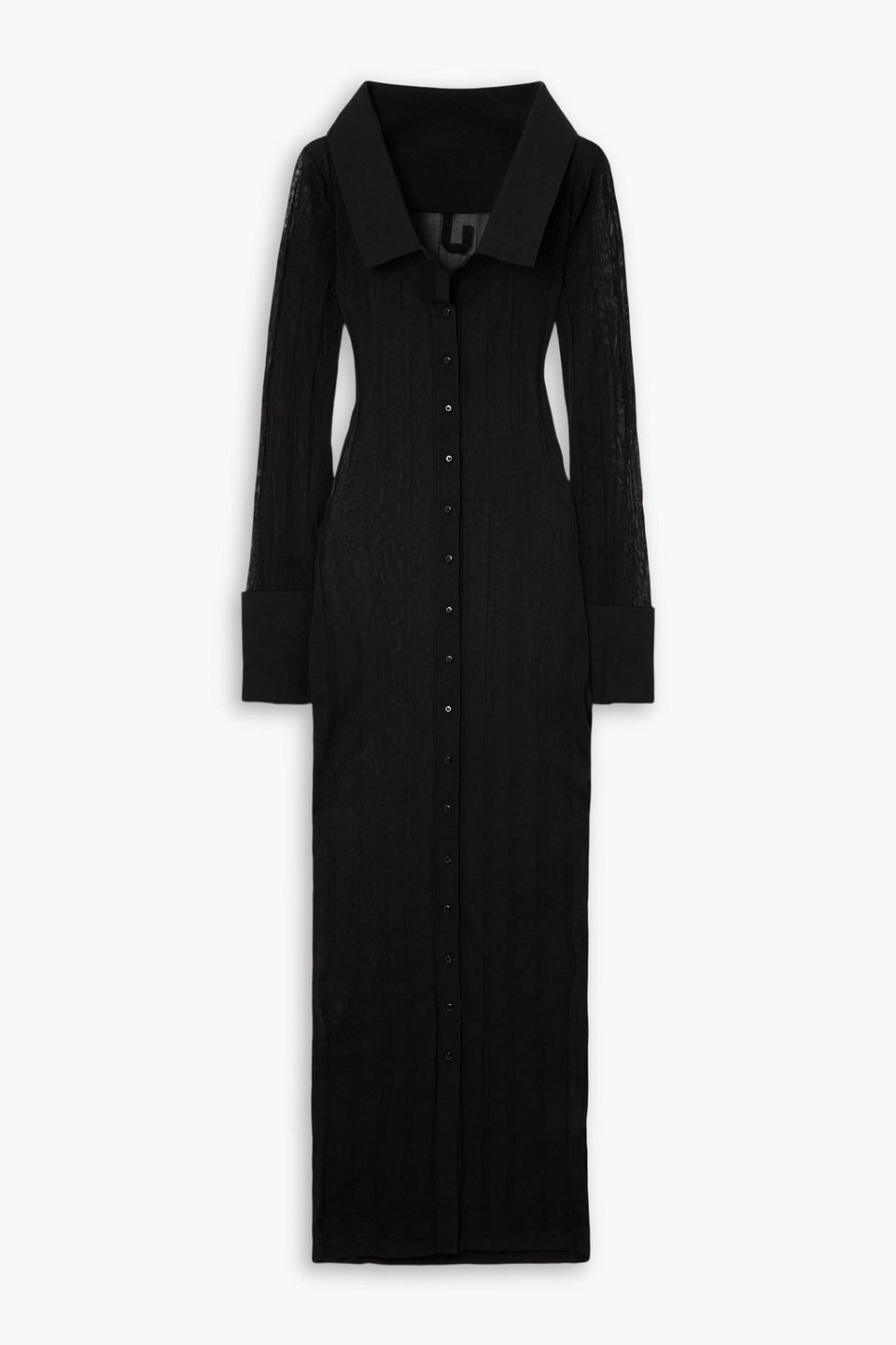 Jacquemus Manta Ribbed-knit Maxi Dress In Black
