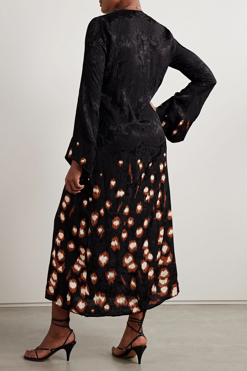 Johanna Ortiz Inner Strength Printed Satin-jacquard Midi Wrap Dress In Multi