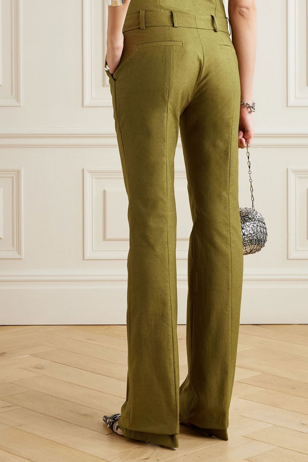 LUDOVIC DE SAINT SERNIN Bum cotton-twill flared pants