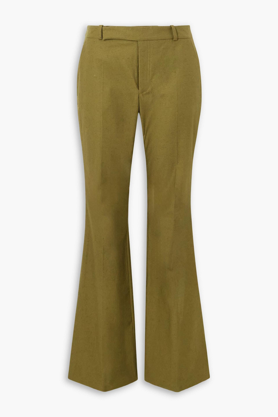 Ludovic De Saint Sernin Bum Cotton-twill Flared Pants In Green