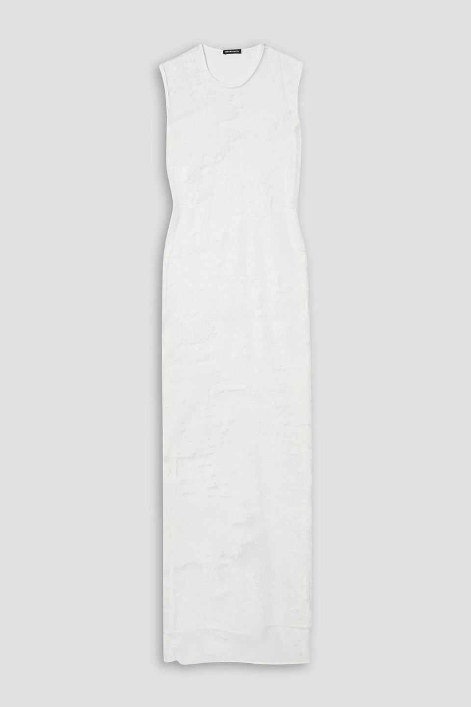 Ann Demeulemeester Seda Printed Mesh Maxi Dress In White