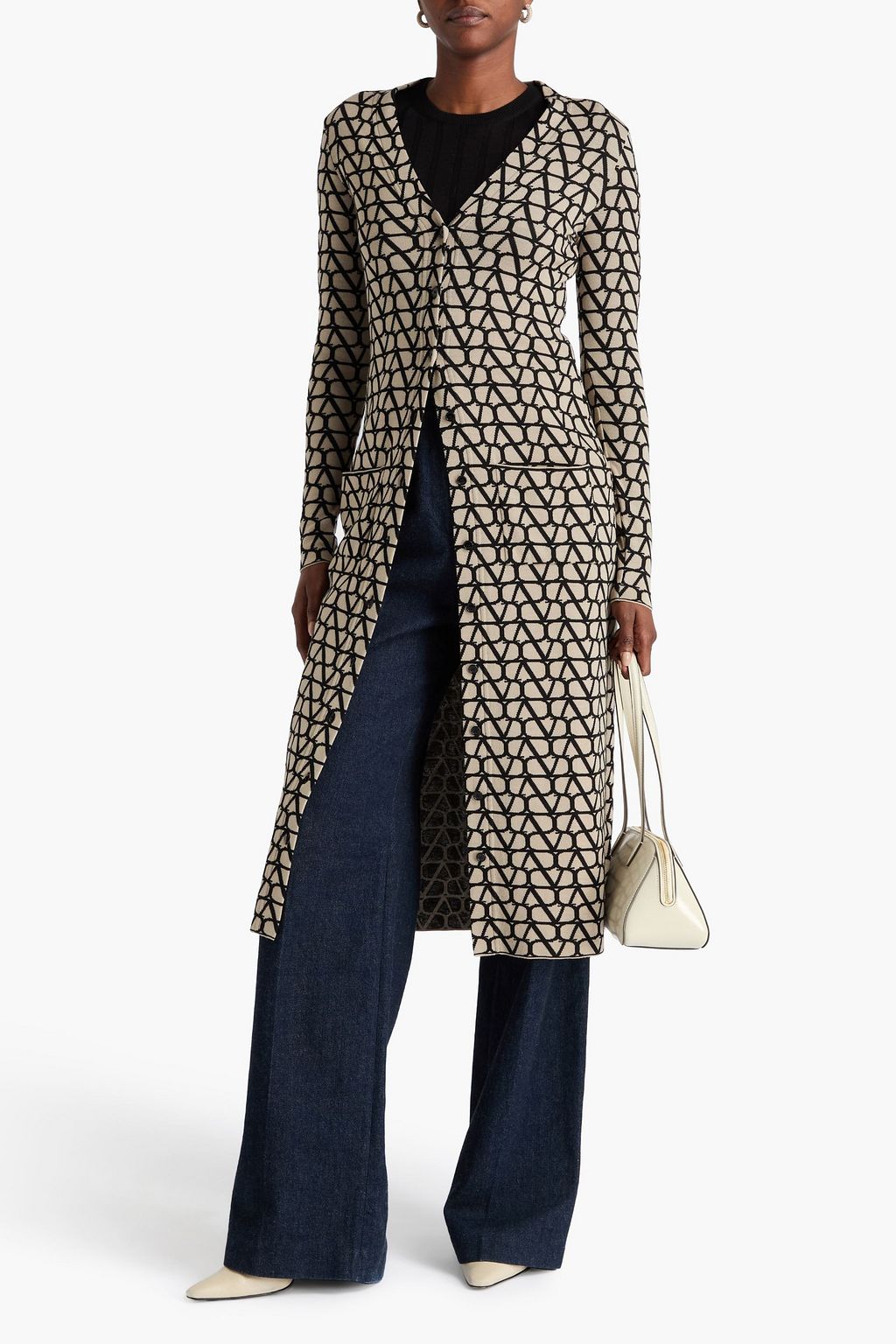 VALENTINO GARAVANI Jacquard-knit wool cardigan