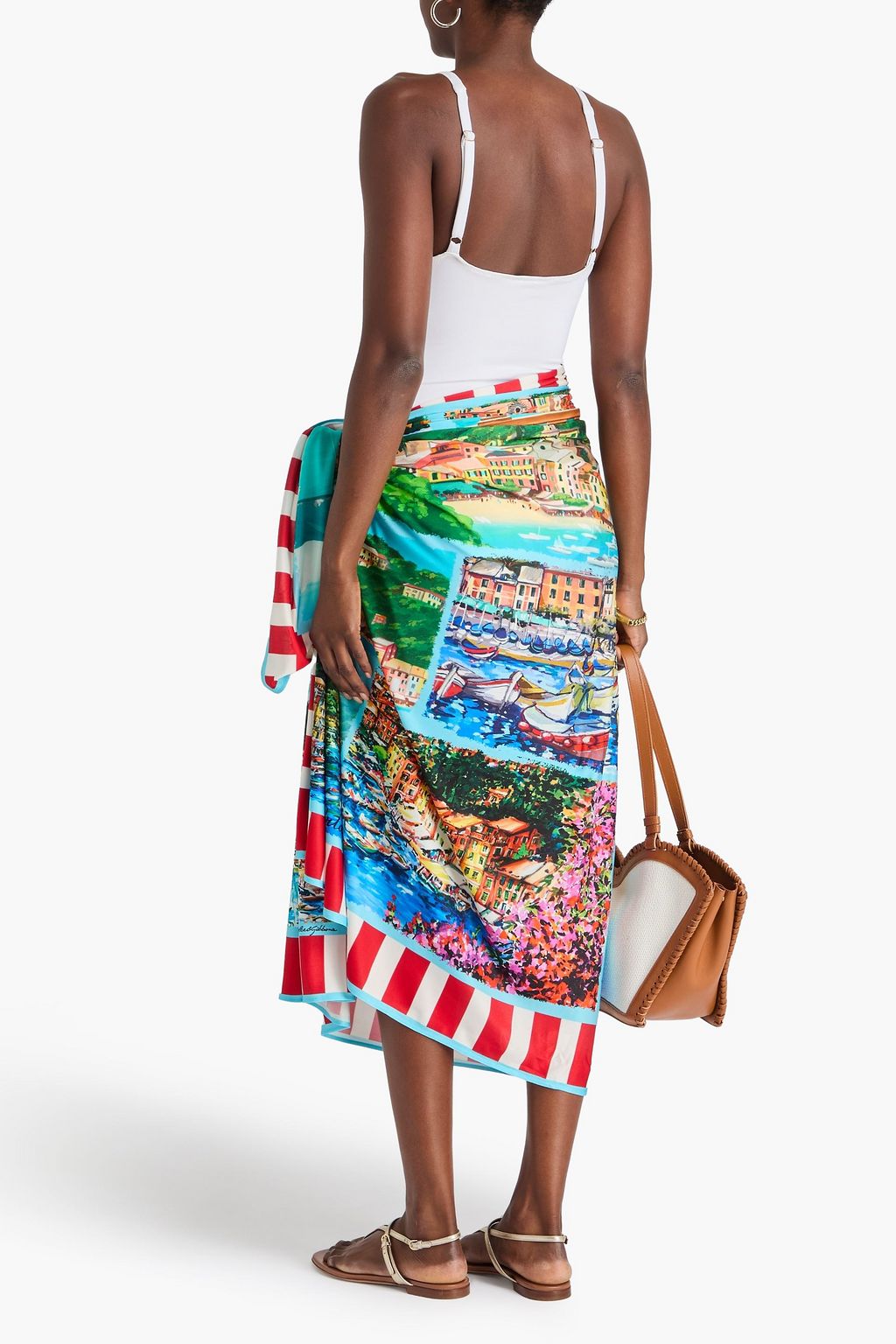 DOLCE&GABBANA Pareo aus Seiden-Jersey mit Print