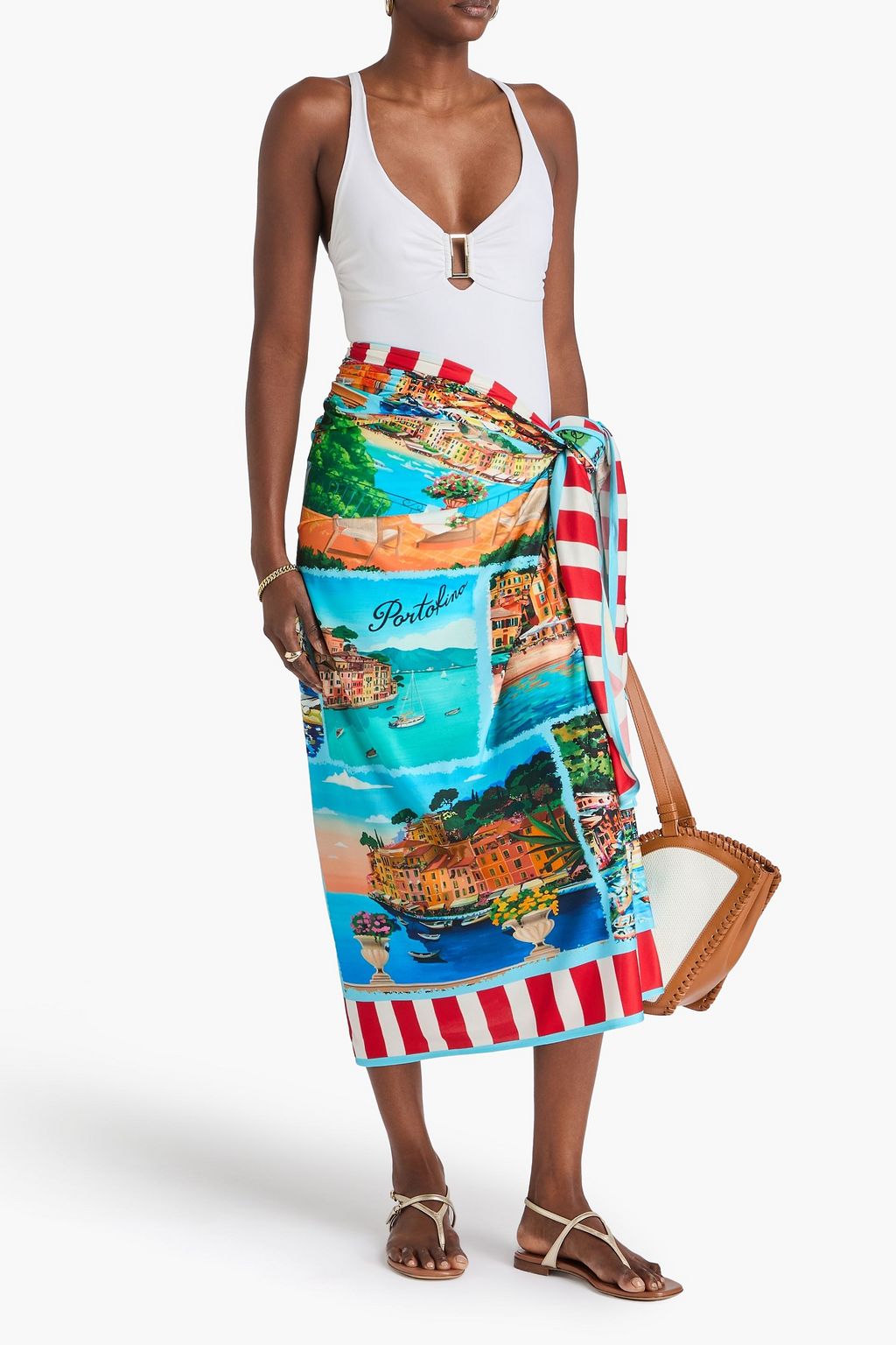 DOLCE&GABBANA Pareo aus Seiden-Jersey mit Print