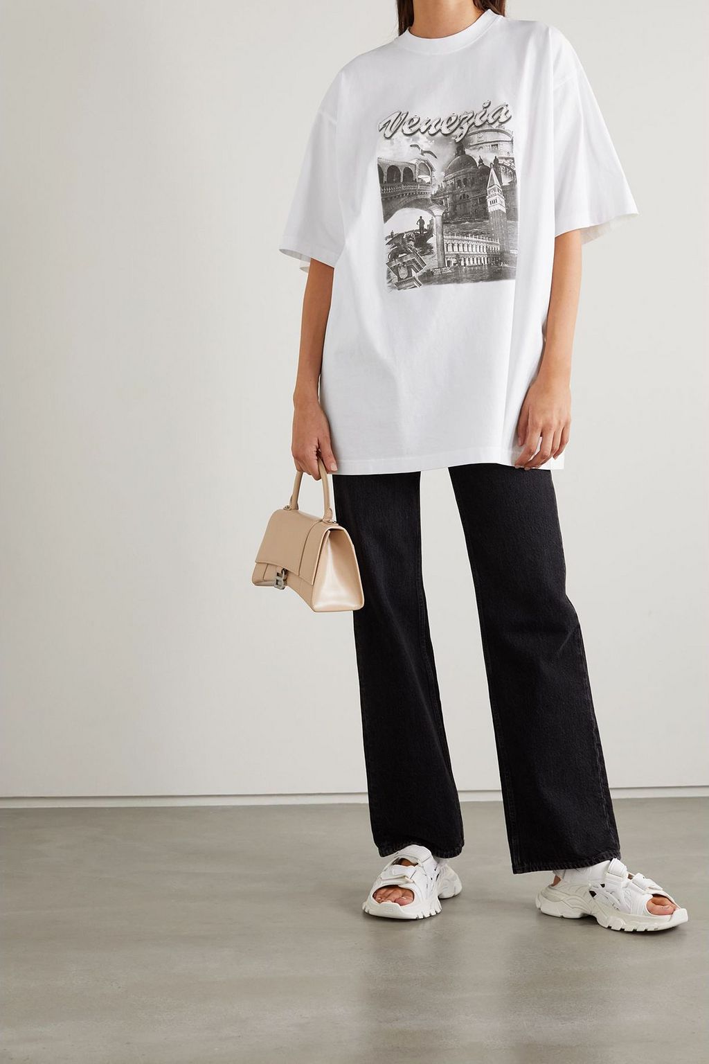 BALENCIAGA Oversized printed cotton-jersey T-shirt