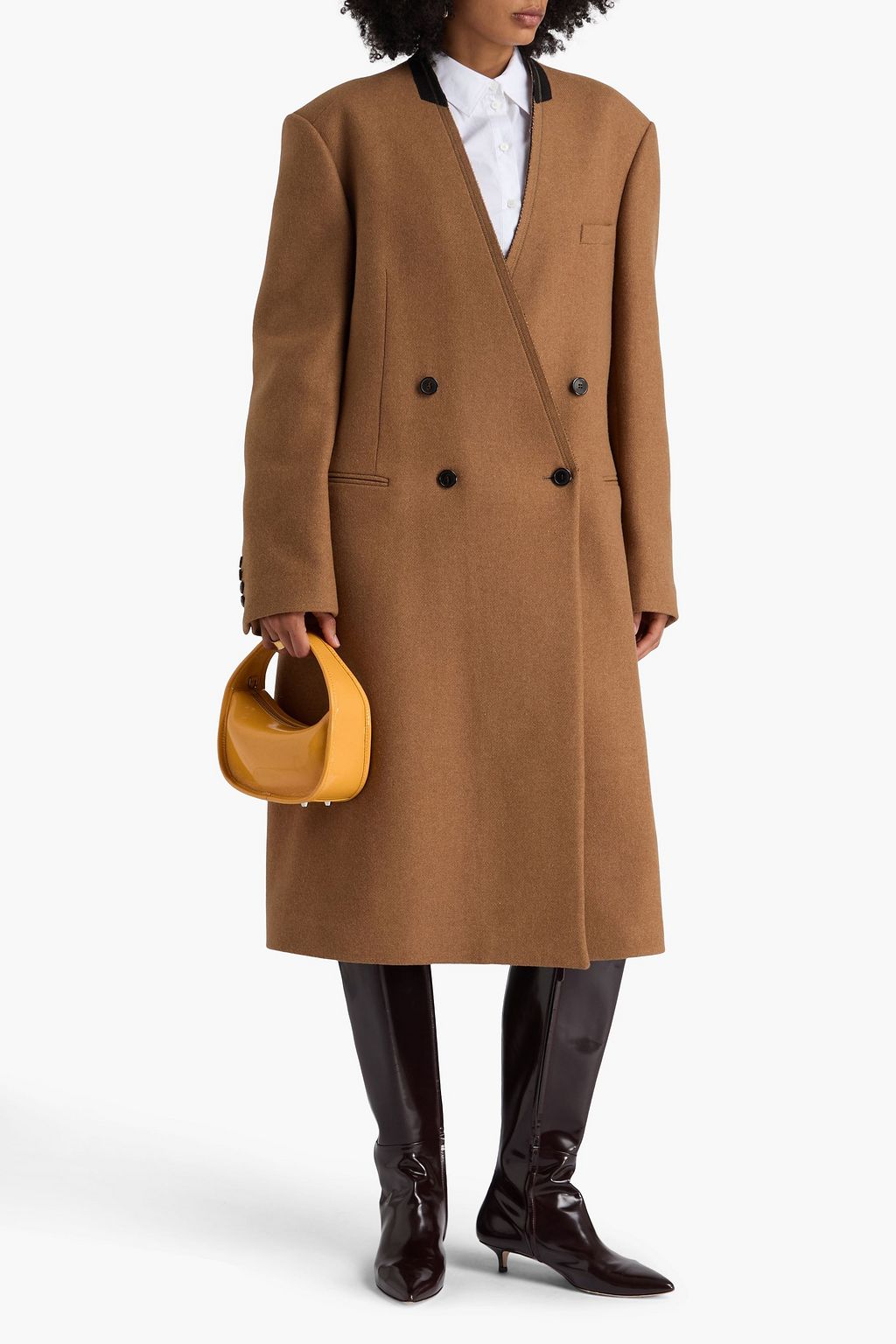 DRIES VAN NOTEN Double-breasted wool-blend twill coat