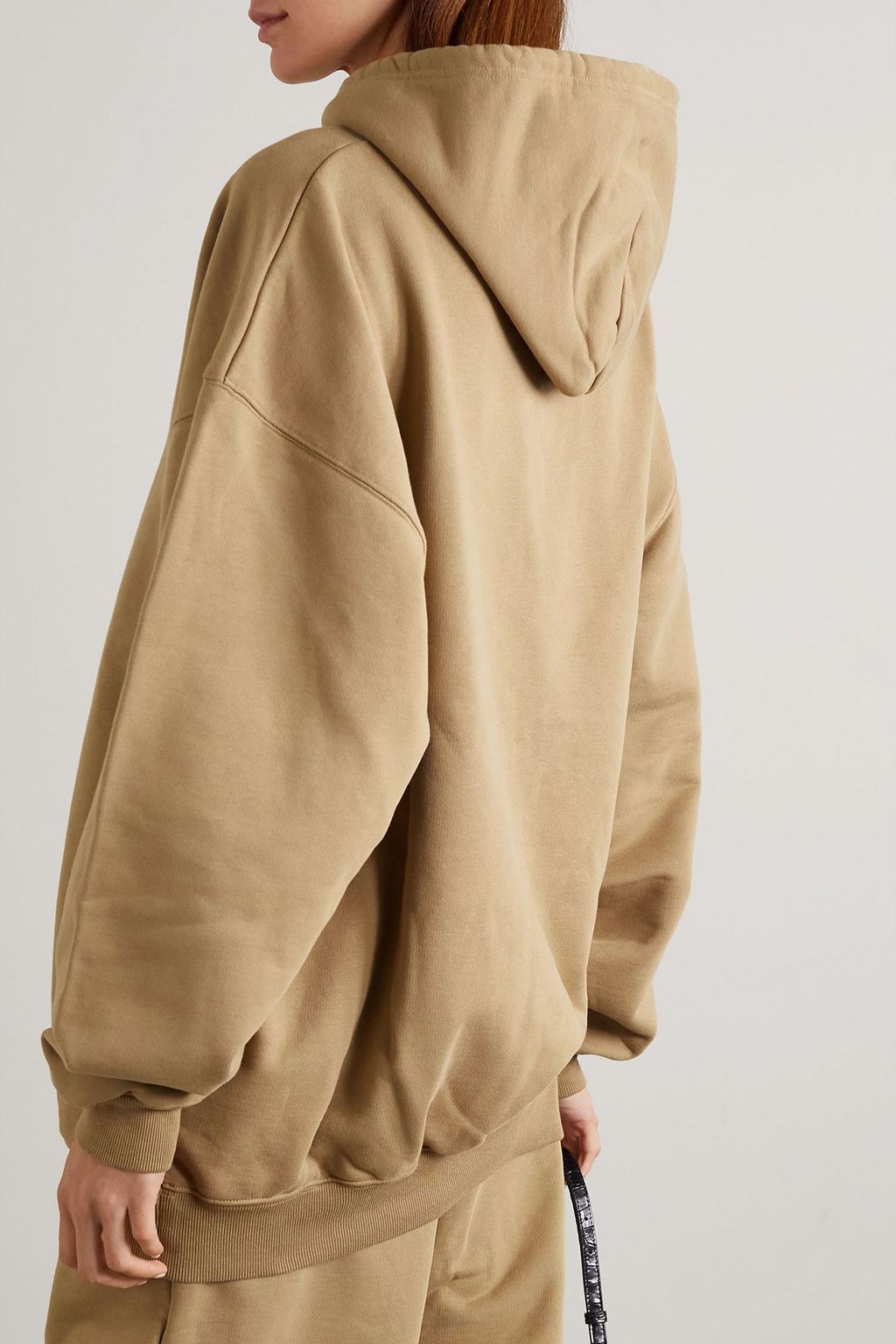 BALENCIAGA Oversized embroidered cotton-jersey hoodie