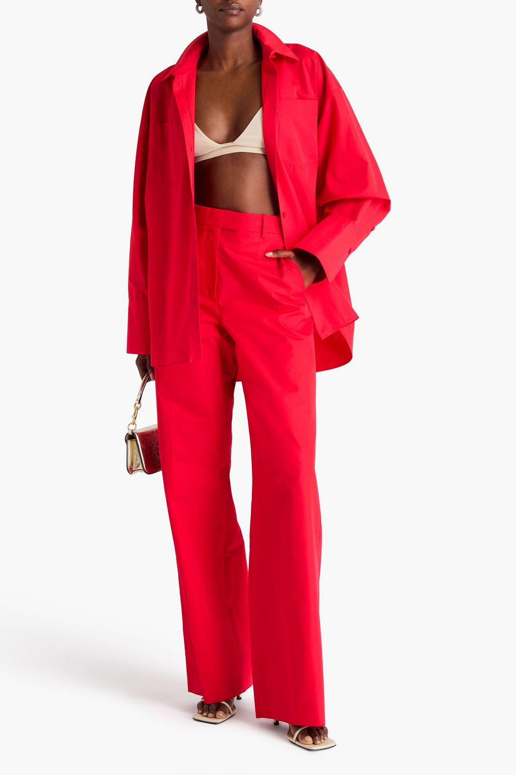 VALENTINO GARAVANI Cotton-poplin wide-leg pants