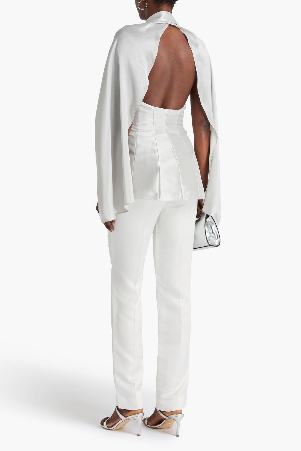 MAX MARA Double-breasted cutout lamé blazer