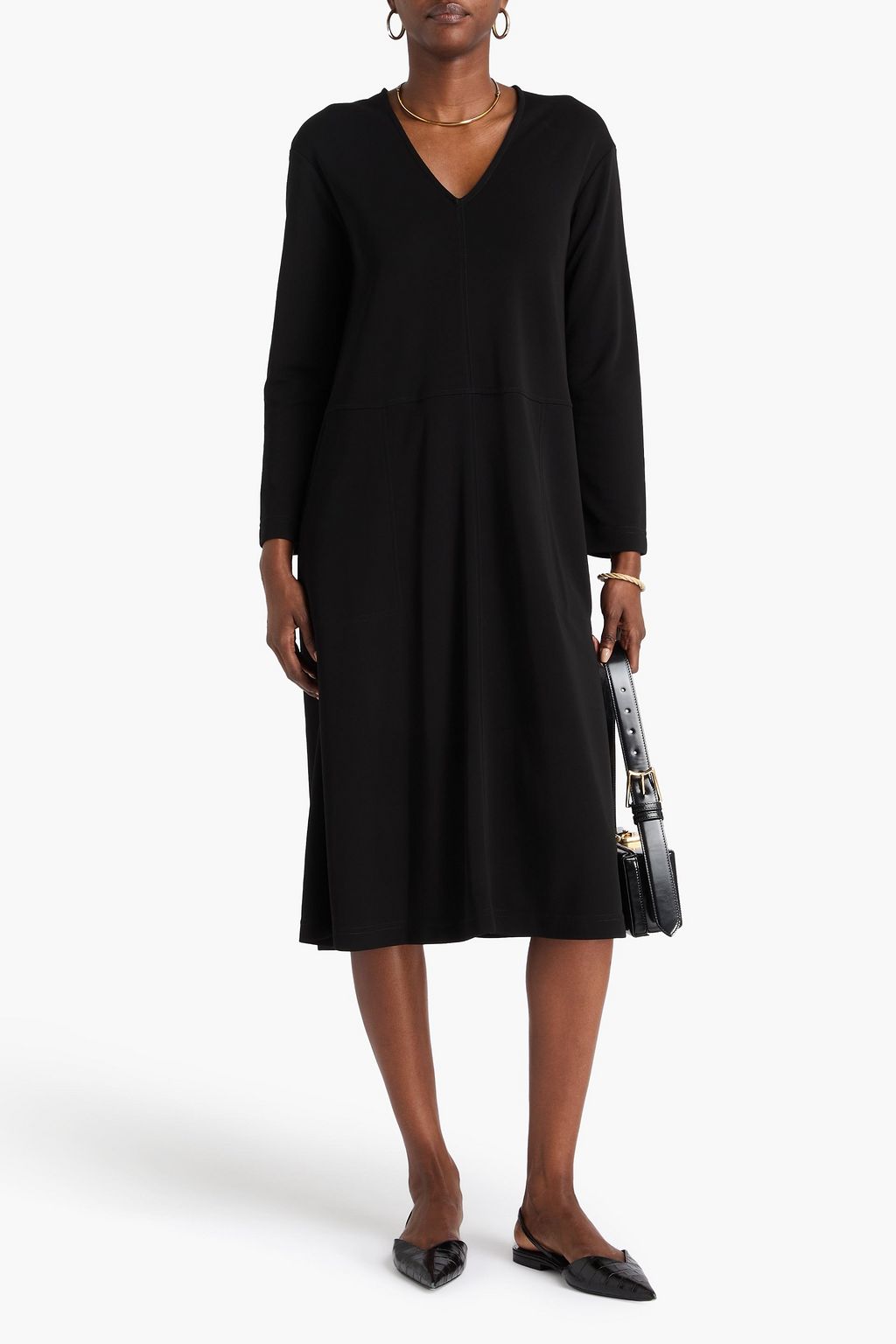 MAX MARA فستان أسونتا متوسط الطول من الجيرسي